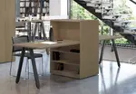2 Person Desk and Bookcase Workstation