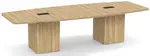 Boat Shaped Conference Table with Cube Base