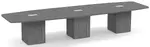 Boat Shaped Conference Table with Cube Base