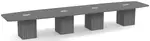 Boat Shaped Conference Table with Cube Base