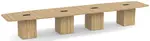 Boat Shaped Conference Table with Cube Base