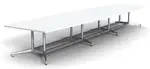 Boat Shaped Conference Table with Steel Base
