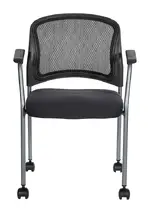 Rolling Mesh Back Stacking Chair