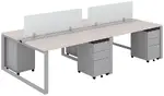 4 Person Workstation with Privacy Panels