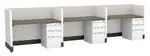 3 Person Call Center Cubicle with Power
