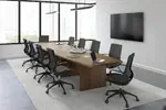 Boat Shaped Conference Table and Chairs Set