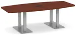 Boat Shaped Conference Table with Brushed Metal Base