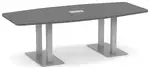Boat Shaped Conference Table with Brushed Metal Base