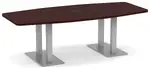 Boat Shaped Conference Table with Brushed Metal Base