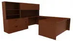 U-Shaped Desk with Drawers and Shelves
