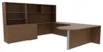 U Shaped Peninsula Desk with Storage