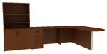 L Shape Peninsula Desk with Storage