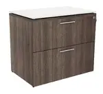 2 Drawer Lateral File Cabinet with Glass Top