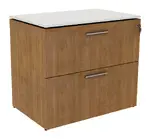 2 Drawer Lateral File Cabinet with Glass Top