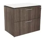 2 Drawer Lateral File Cabinet with Glass Top