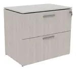 2 Drawer Lateral File Cabinet with Glass Top