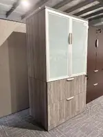 Tall Combination Storage Unit with Glass Doors