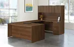 Bow Front U Shaped Desk with Hutch