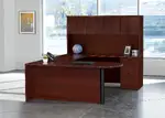 U Shaped Peninsula Desk with Hutch
