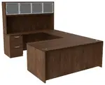 U Shaped Desk with Hutch