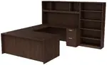 U Shaped Desk with Bookcase