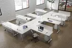 8 Person Height Adjustable Workstation
