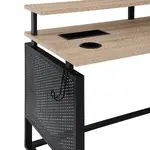 L Shaped Desk with Monitor Shelf