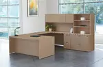 Bow Front U Shaped Desk with Storage