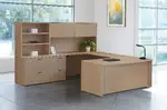 Bow Front U Shaped Desk with Storage