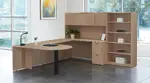 U Shaped Peninsula Desk with Bookcase