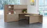 U Shaped Peninsula Desk with Storage