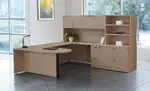 U Shaped Peninsula Desk with Storage