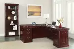 L Shaped Executive Desk with Bookcase