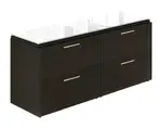 Double Lateral Filing Cabinet with Glass Top