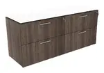 Double Lateral Filing Cabinet with Glass Top