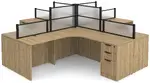 4 Person Desk with Privacy Panels
