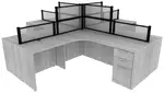 4 Person Desk with Privacy Panels