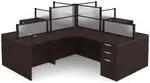 4 Person Desk with Privacy Panels