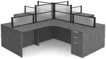 4 Person Desk with Privacy Panels