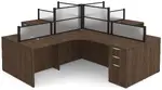 4 Person Desk with Privacy Panels
