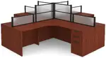 4 Person Desk with Privacy Panels