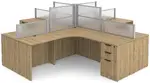 4 Person Desk with Privacy Panels