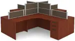 4 Person Desk with Fabric Privacy Panels