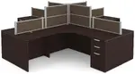4 Person Desk with Fabric Privacy Panels