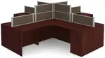 4 Person Desk with Fabric Privacy Panels