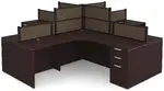 4 Person Desk with Fabric Privacy Panels