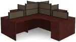 4 Person Desk with Fabric Privacy Panels