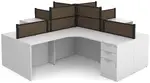 4 Person Desk with Fabric Privacy Panels