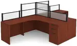 2 Person Desk with Acrylic Dividers