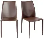Minimalist Leather Stacking Chairs - Set of 2